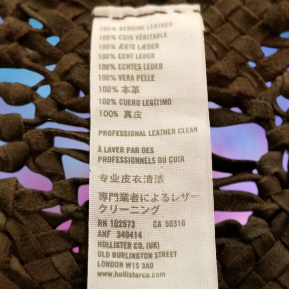 Hollister Brown Suede Leather Boho Fringe Vest Women's Size Medium - Picture 8 of 9